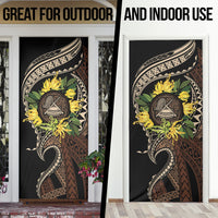 Samoa Moso'oi Flowers Tatau Door Cover Festive Tapa Brown LT7 - Polynesian Pride