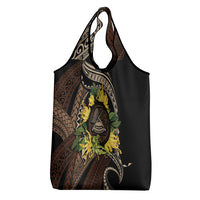 Samoa Moso'oi Flowers Tatau Grocery Bag Festive Tapa Brown LT7 - Polynesian Pride