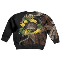 Samoa Moso'oi Flowers Tatau Kid Ugly Christmas Sweater Festive Tapa Brown LT7 - Polynesian Pride