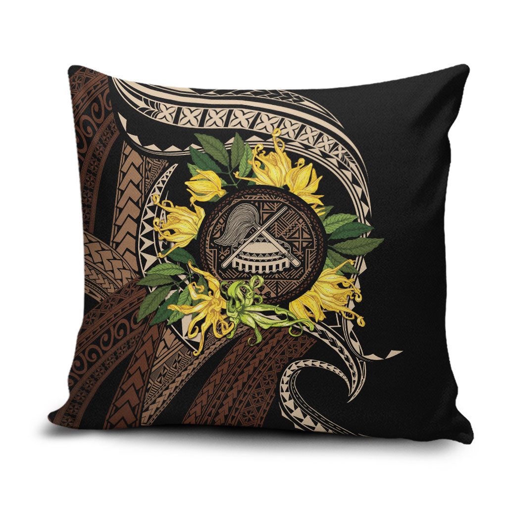 Samoa Moso'oi Flowers Tatau Pillow Cover Festive Tapa Brown LT7 Brown - Polynesian Pride