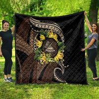 Samoa Moso'oi Flowers Tatau Quilt Festive Tapa Brown LT7 - Polynesian Pride