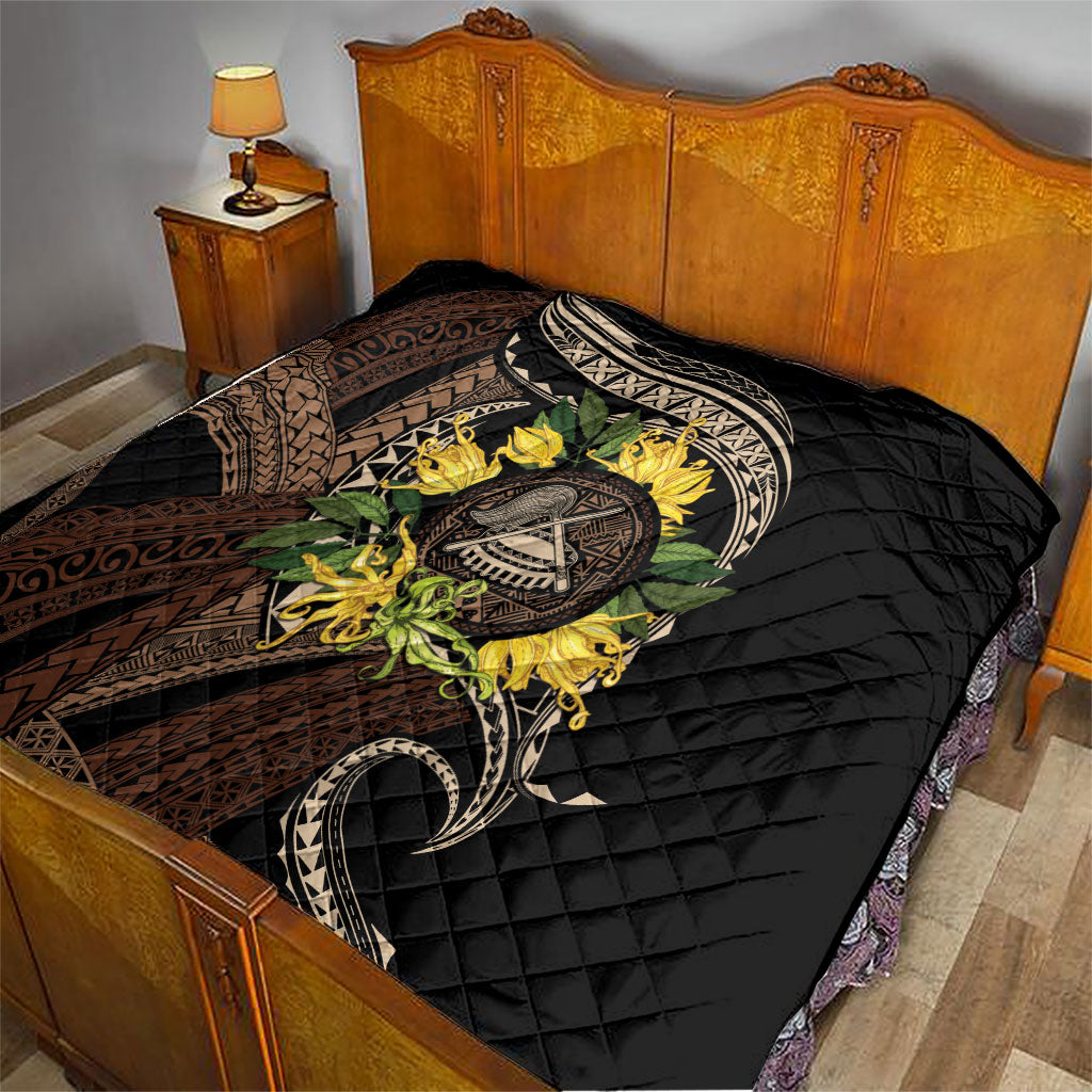 Samoa Moso'oi Flowers Tatau Quilt Festive Tapa Brown LT7 - Polynesian Pride