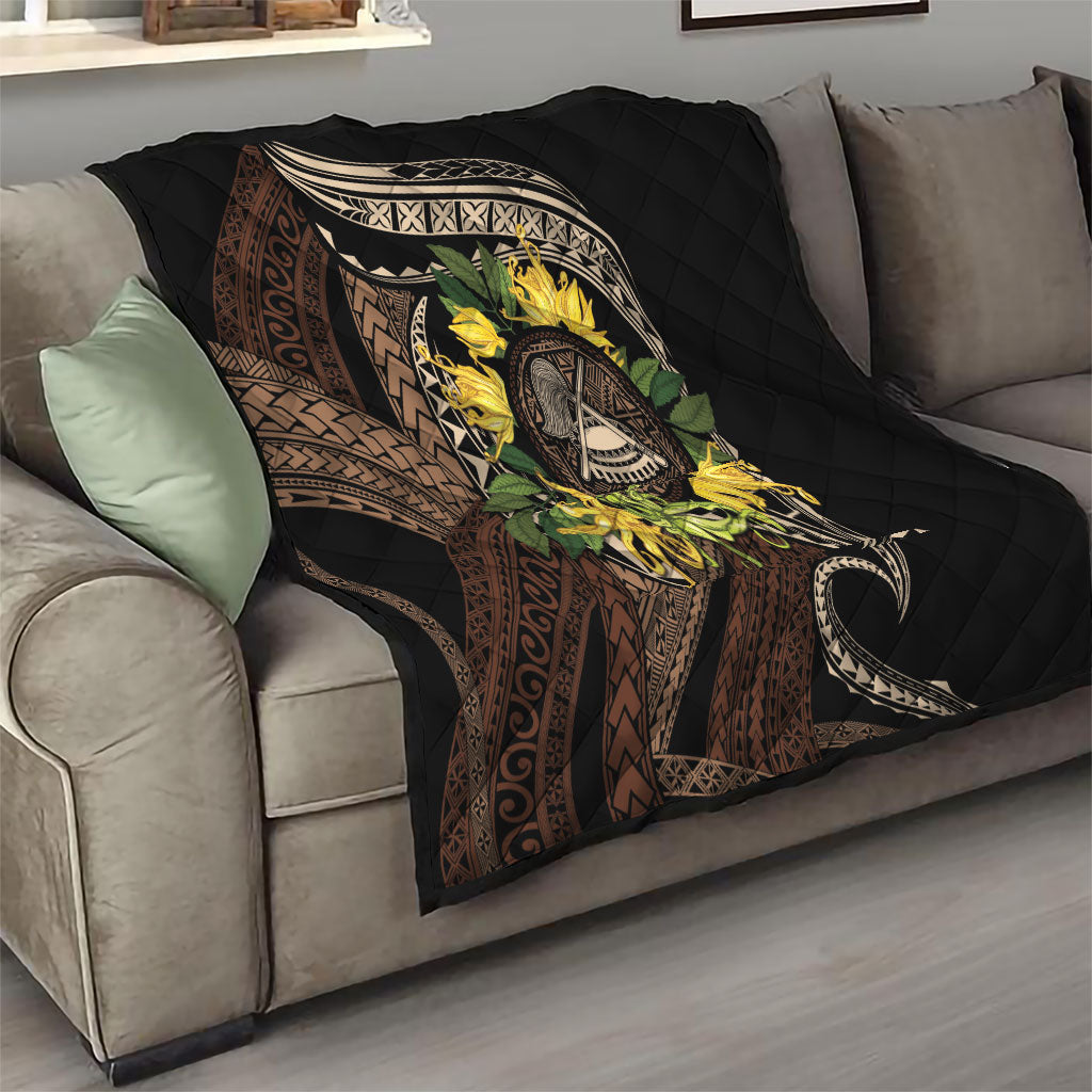 Samoa Moso'oi Flowers Tatau Quilt Festive Tapa Brown LT7 - Polynesian Pride