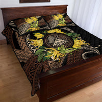 Samoa Moso'oi Flowers Tatau Quilt Bed Set Festive Tapa Brown LT7 - Polynesian Pride