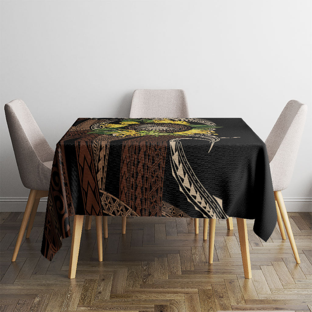 Samoa Moso'oi Flowers Tatau Tablecloth Festive Tapa Brown LT7 - Polynesian Pride