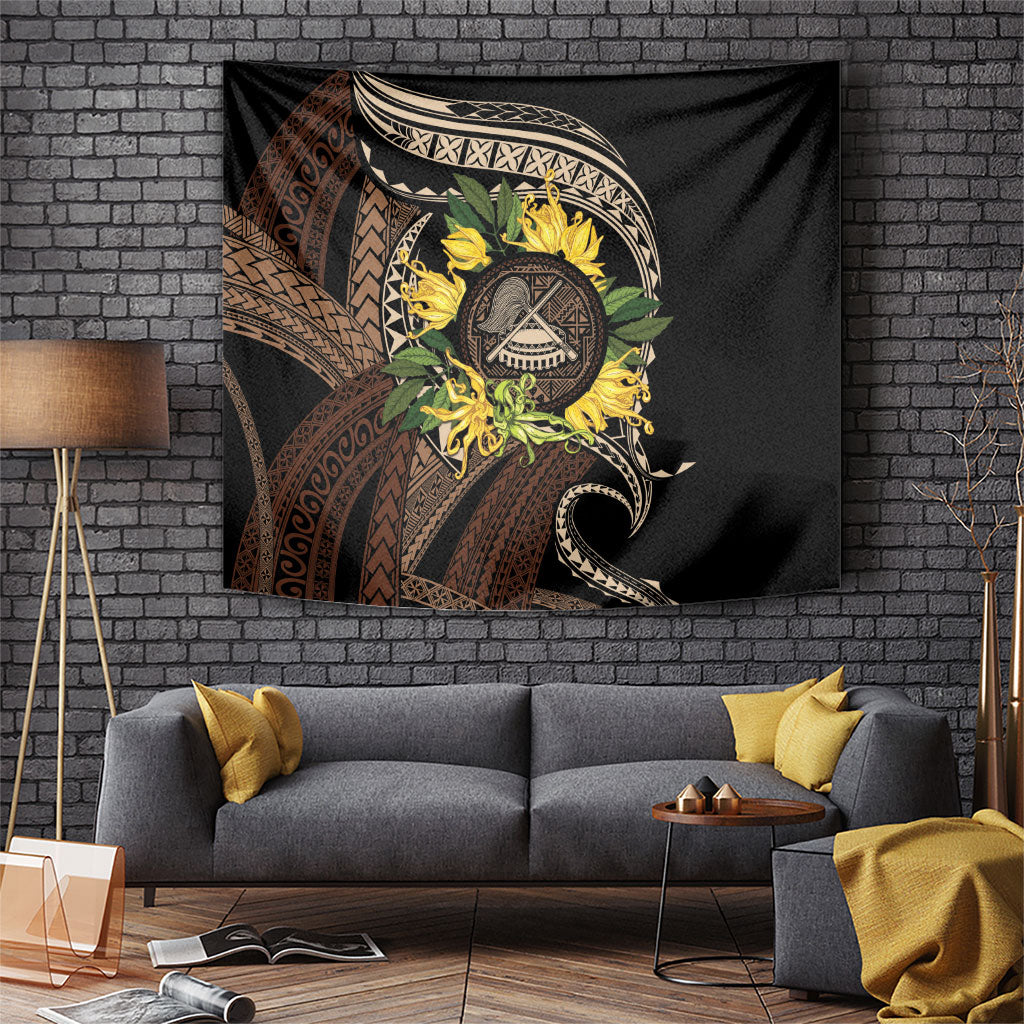 Samoa Moso'oi Flowers Tatau Tapestry Festive Tapa Brown LT7 Brown - Polynesian Pride