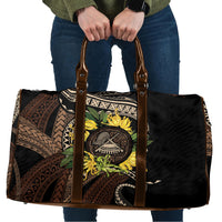 Samoa Moso'oi Flowers Tatau Travel Bag Festive Tapa Brown LT7 Brown - Polynesian Pride