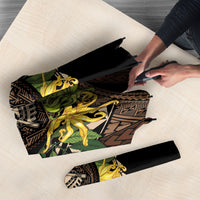 Samoa Moso'oi Flowers Tatau Umbrella Festive Tapa Brown LT7 - Polynesian Pride