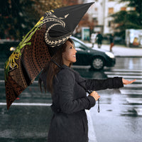 Samoa Moso'oi Flowers Tatau Umbrella Festive Tapa Brown LT7 - Polynesian Pride