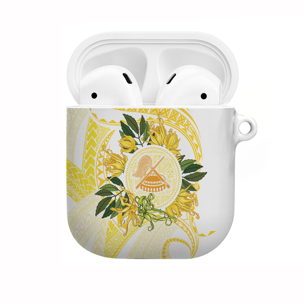 Samoa Moso'oi Flowers Tatau AirPods Case Festive Golden White LT7 Gold - Polynesian Pride
