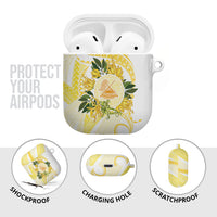 Samoa Moso'oi Flowers Tatau AirPods Case Festive Golden White LT7 - Polynesian Pride