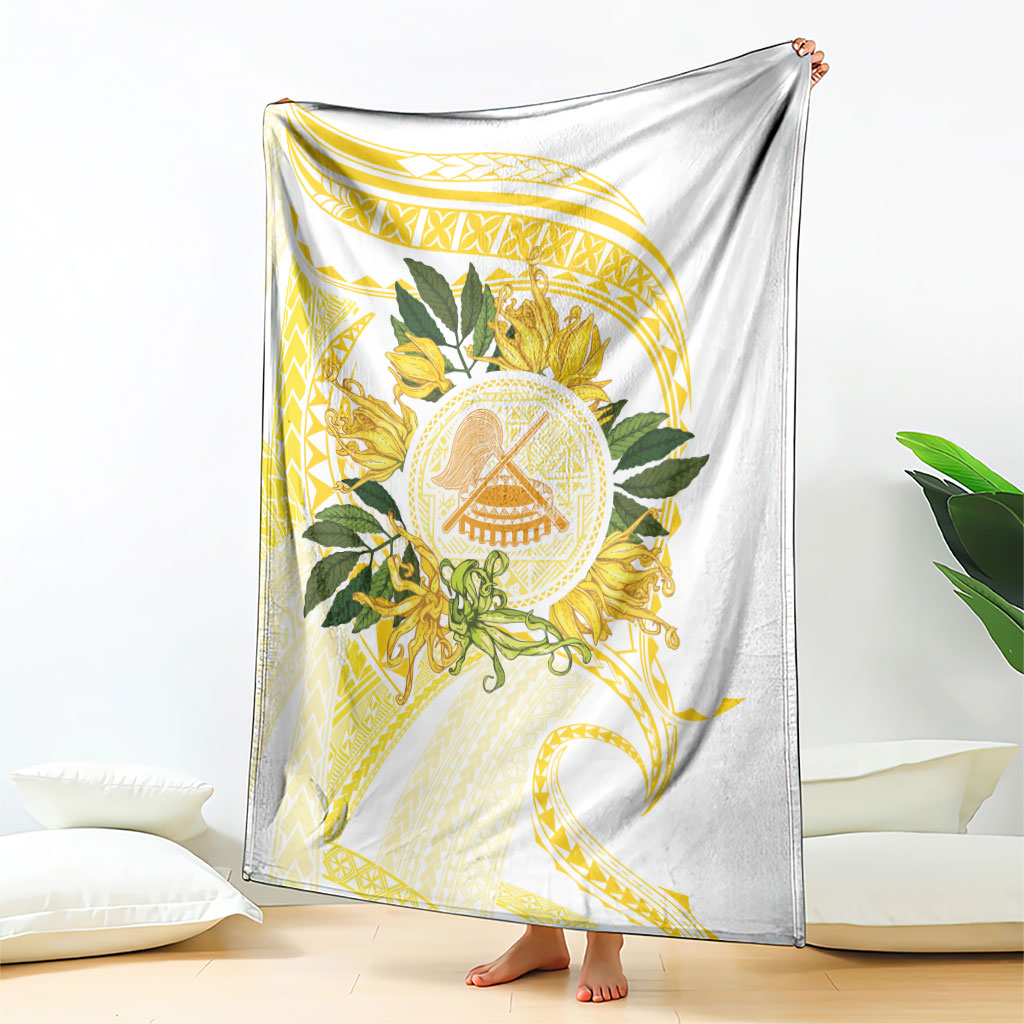 Samoa Moso'oi Flowers Tatau Blanket Festive Golden White LT7 - Polynesian Pride