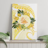 Samoa Moso'oi Flowers Tatau Canvas Wall Art Festive Golden White LT7 - Polynesian Pride