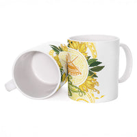 Samoa Moso'oi Flowers Tatau Ceramic Mug Festive Golden White LT7 - Polynesian Pride