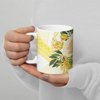 Samoa Moso'oi Flowers Tatau Ceramic Mug Festive Golden White LT7 - Polynesian Pride