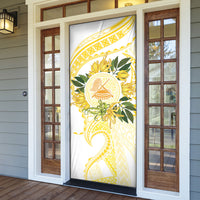 Samoa Moso'oi Flowers Tatau Door Cover Festive Golden White LT7 - Polynesian Pride