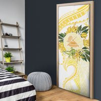 Samoa Moso'oi Flowers Tatau Door Cover Festive Golden White LT7 - Polynesian Pride