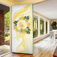 Samoa Moso'oi Flowers Tatau Door Cover Festive Golden White LT7 - Polynesian Pride