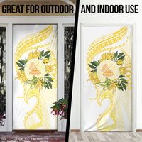 Samoa Moso'oi Flowers Tatau Door Cover Festive Golden White LT7 - Polynesian Pride