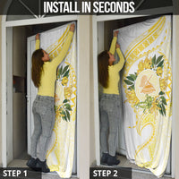 Samoa Moso'oi Flowers Tatau Door Cover Festive Golden White LT7 - Polynesian Pride