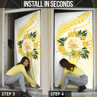 Samoa Moso'oi Flowers Tatau Door Cover Festive Golden White LT7 - Polynesian Pride