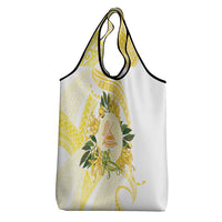 Samoa Moso'oi Flowers Tatau Grocery Bag Festive Golden White LT7 - Polynesian Pride
