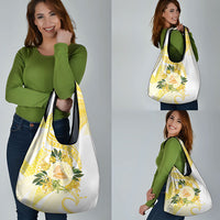 Samoa Moso'oi Flowers Tatau Grocery Bag Festive Golden White LT7 - Polynesian Pride