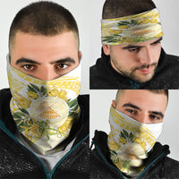 Samoa Moso'oi Flowers Tatau Neck Gaiter Festive Golden White LT7 - Polynesian Pride