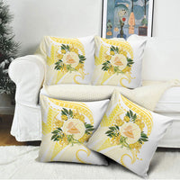 Samoa Moso'oi Flowers Tatau Pillow Cover Festive Golden White LT7 - Polynesian Pride