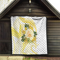 Samoa Moso'oi Flowers Tatau Quilt Festive Golden White LT7 - Polynesian Pride