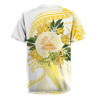 Samoa Moso'oi Flowers Tatau Rugby Jersey Festive Golden White LT7 - Polynesian Pride