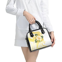 Samoa Moso'oi Flowers Tatau Shoulder Handbag Festive Golden White LT7 - Polynesian Pride