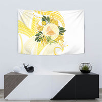Samoa Moso'oi Flowers Tatau Tapestry Festive Golden White LT7 - Polynesian Pride