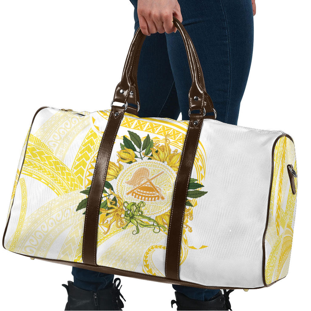 Samoa Moso'oi Flowers Tatau Travel Bag Festive Golden White LT7 - Polynesian Pride