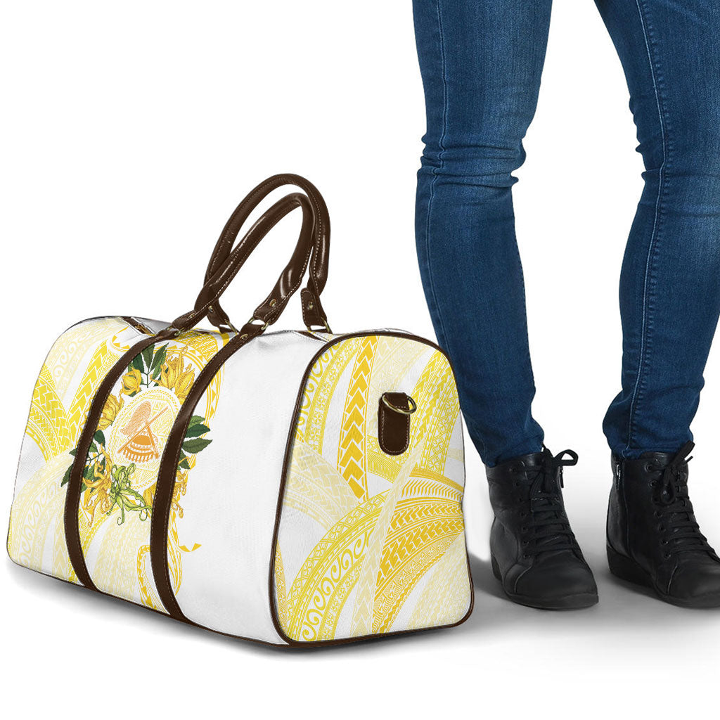 Samoa Moso'oi Flowers Tatau Travel Bag Festive Golden White LT7 - Polynesian Pride