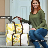 Samoa Moso'oi Flowers Tatau Travel Bag Festive Golden White LT7 - Polynesian Pride