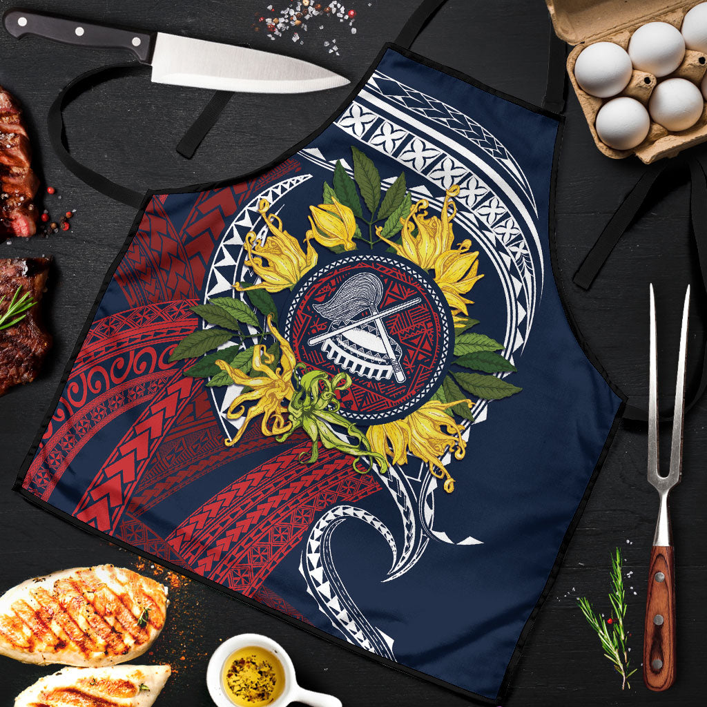 Samoa Moso'oi Flowers Tatau Apron Festive National Color LT7 Blue Red - Polynesian Pride