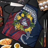 Samoa Moso'oi Flowers Tatau Apron Festive National Color LT7 Blue Red - Polynesian Pride