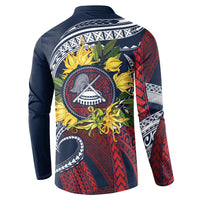 Samoa Moso'oi Flowers Tatau Button Sweatshirt Festive National Color LT7 - Polynesian Pride