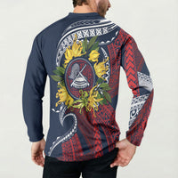 Samoa Moso'oi Flowers Tatau Button Sweatshirt Festive National Color LT7 - Polynesian Pride