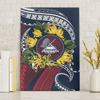 Samoa Moso'oi Flowers Tatau Canvas Wall Art Festive National Color LT7 Without Frame Blue Red - Polynesian Pride