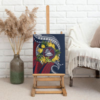 Samoa Moso'oi Flowers Tatau Canvas Wall Art Festive National Color LT7 - Polynesian Pride