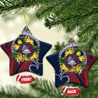 Samoa Moso'oi Flowers Tatau Ceramic Ornament Festive National Color LT7 Star Blue Red - Polynesian Pride