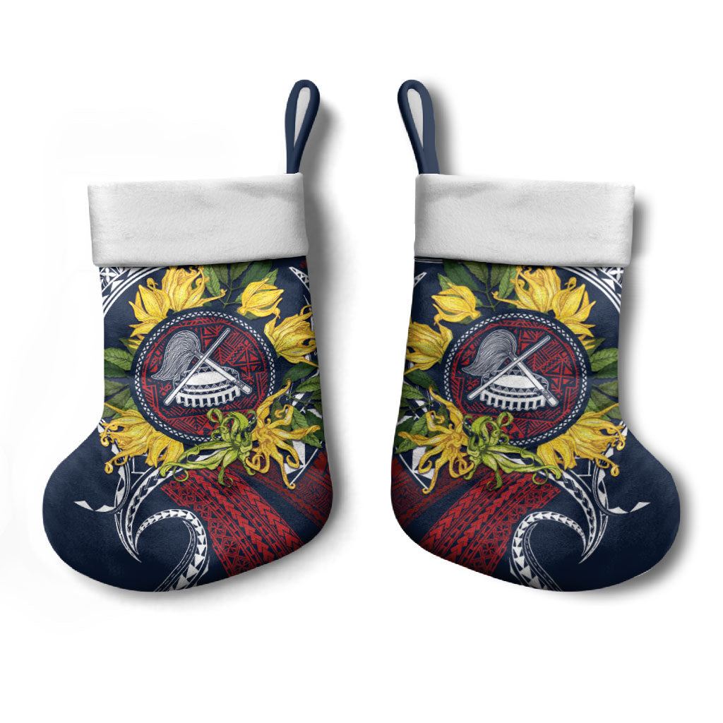 Samoa Moso'oi Flowers Tatau Christmas Stocking Festive National Color LT7 - Polynesian Pride