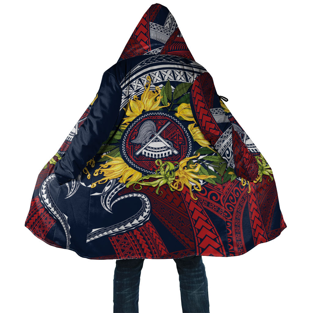 Samoa Moso'oi Flowers Tatau Cloak Festive National Color LT7 Unisex Blue Red - Polynesian Pride