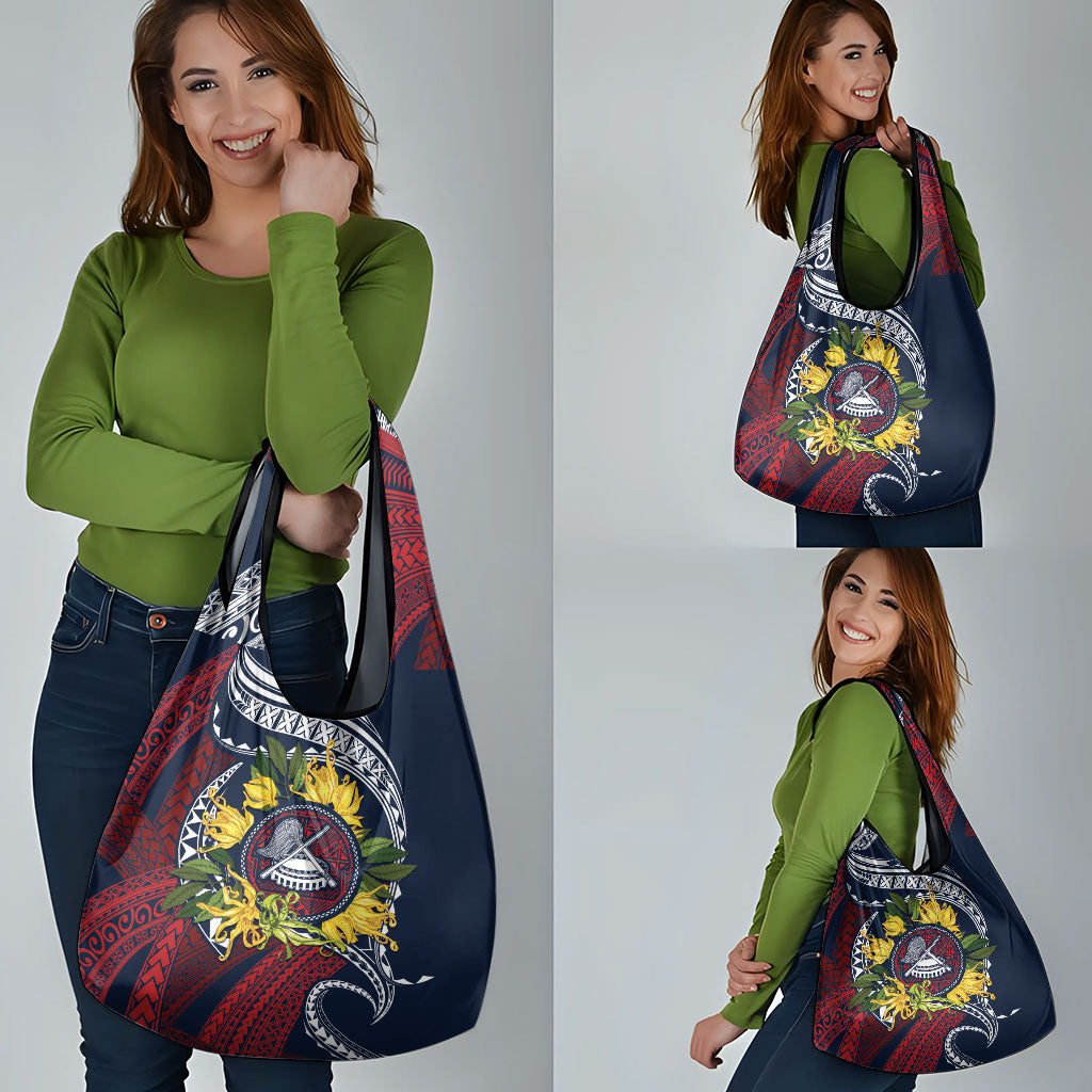 Samoa Moso'oi Flowers Tatau Grocery Bag Festive National Color LT7 - Polynesian Pride
