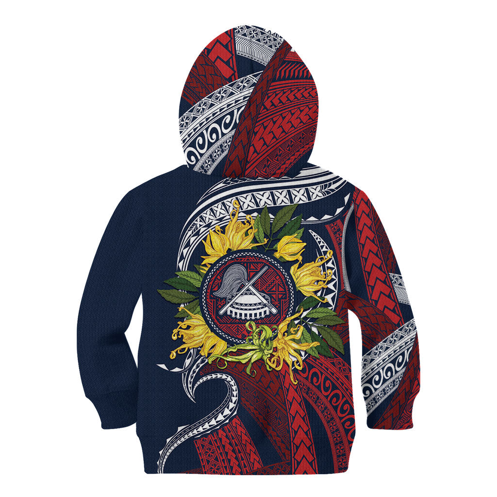 Samoa Moso'oi Flowers Tatau Kid Hoodie Festive National Color LT7 - Polynesian Pride