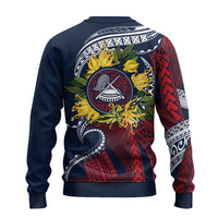Samoa Moso'oi Flowers Tatau Ugly Christmas Sweater Festive National Color LT7 - Polynesian Pride