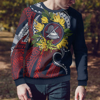 Samoa Moso'oi Flowers Tatau Ugly Christmas Sweater Festive National Color LT7 - Polynesian Pride