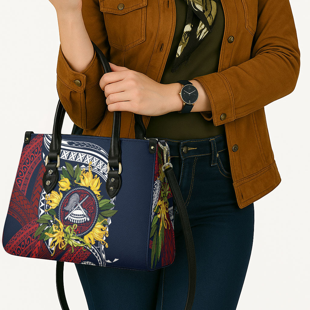 Samoa Moso'oi Flowers Tatau Leather Bag Festive National Color LT7 - Polynesian Pride